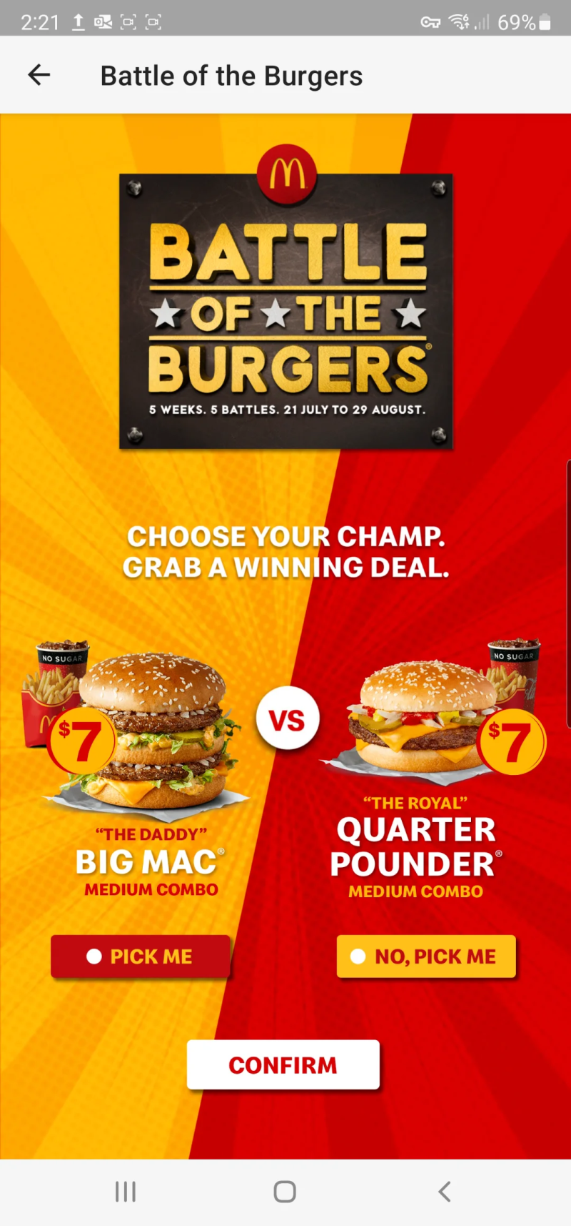 Battle of the burgers - McDonalds